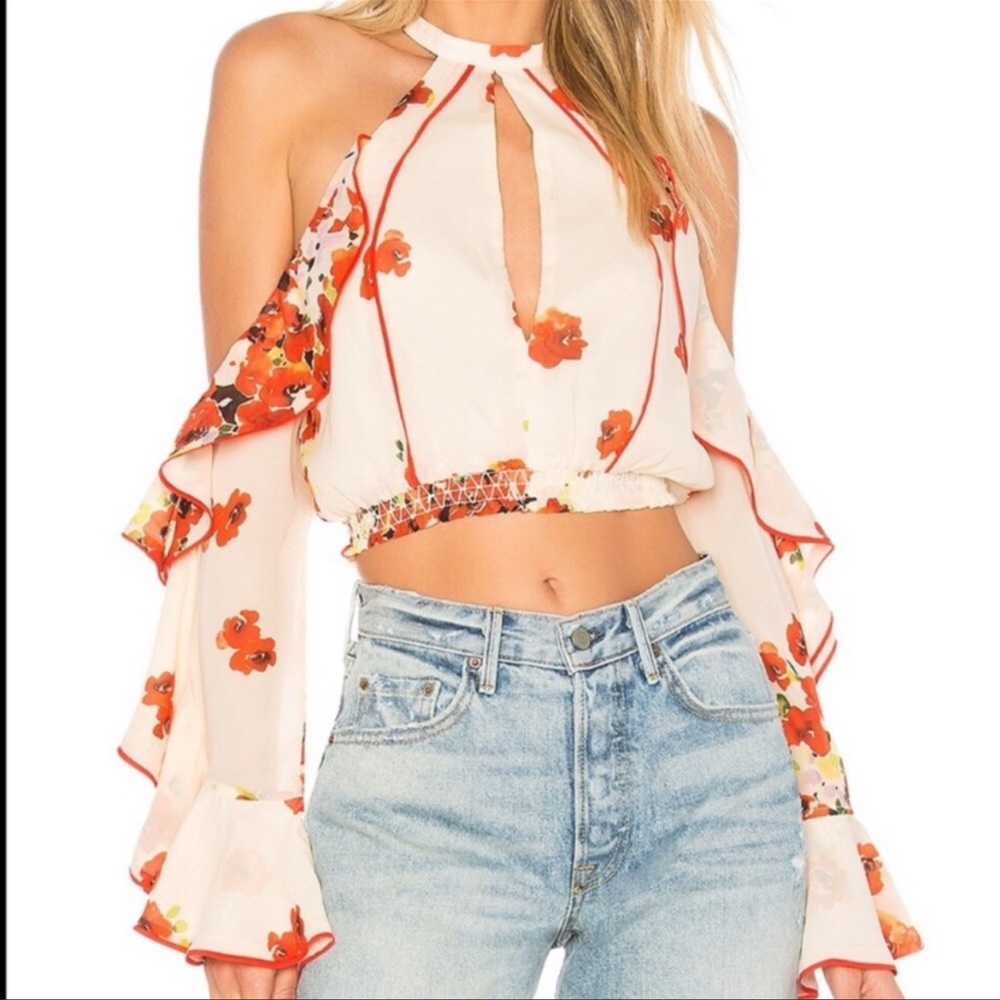 House of Harlow Top in Poppy Floral